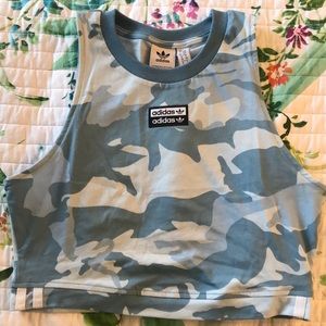 Blue Camo Cropped Adidas Tank NWOT